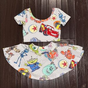 Colorful Cartoon Print Kids Outfit